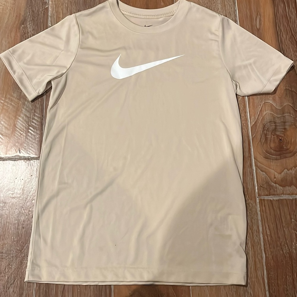 Nike Boys Cream Dri-Fit Athletic Shirt Size Large